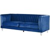 Beliani Trivietė sofa ARVIKA aksominė tamsiai mėlyna