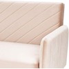 Beliani Trivietė išskleidžiama sofa SENJA, veliūras, smėlio spalvos