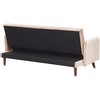 Beliani Trivietė išskleidžiama sofa SENJA, veliūras, smėlio spalvos