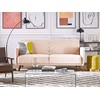 Beliani Trivietė išskleidžiama sofa SENJA, veliūras, smėlio spalvos