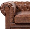 Beliani Trivietė sofa CHESTERFIELD dirbtinė oda aukso ruda