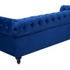 Beliani 3 vietų sofa CHESTERFIELD veliūrinė tamsiai mėlyna