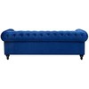 Beliani 3 vietų sofa CHESTERFIELD veliūrinė tamsiai mėlyna