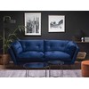 Beliani 3 vietų sofa LENVIK, veliūrinė, tamsiai mėlyna