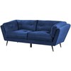 Beliani 3 vietų sofa LENVIK, veliūrinė, tamsiai mėlyna