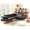 Beliani 5 vietų kampinė sofa NORREA, dirbtinė oda, juoda, kairinė