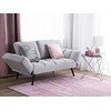 Beliani Dvivietė išskleidžiama sofa BREKKE šviesiai pilka