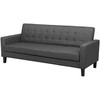 Beliani Trivietė sofa-lova VEHKOO tamsiai pilka