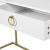 Beliani Konsolė WESTPORT balta/auksinė 115 cm 50 cm su stalčiais