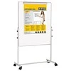 Mobilioji dvipusė lenta BI-OFFICE 70x120, baltoji magnetinė ir pilko veltinio, aliuminio rėmas
