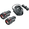 Bosch akumuliatorių PBA12V 2x1,5Ah ir kroviklio GAL1210 rinkinys namų ir sodo modeliams