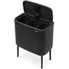 Šiukšlių dėžė Brabantia Bo Touch, 3 x 11 l, Matinė juoda