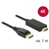 DELOCK Cable Displayport 1.2 male > High Speed HDMI-A pasyvus 4K 1 m juodas