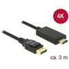 DELOCK Cable Displayport 1.2 male > High Speed HDMI-A vyriškas pasyvus 4K 3 m juodas