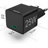 Hama mini 25W PD/QC 3.0 1x USB-C juoda