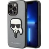 Apple iPhone 14 Pro Karl Lagerfeld dėklas Saffiano Karl`s Head Patch sidabrinės spalvos