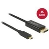 DELOCK Cable USB Type-C male more Displayport male (DP Alt Mode) 4K 60 Hz 2 m juodas