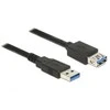 DELOCK ilgintuvas USB 3.0 tipo A kištukinis > USB 3.0 Type-A moteriškas 2.0 m juodas