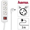 Prailginamasis laidas Hama 3 krypčių, jungiklis, 3m, Baltas