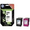 Hewlett Packard (HP) HP 300 rašalo kombinuotas rinkinys, juodas/trispalvis, blisterinė pakuotė