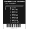 Wera 3950/9 Hex-Plus Stainless 1 L formos raktų rinkinys, metrinis, nerūdijantis