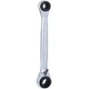 Dvigubas žiedinis terkšlinis raktas su reversu 10x19mm-13x17, KS Tools