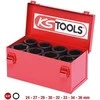Smūginų galvučių komplektas 3/4" 8 vnt, ilgos, KS Tools