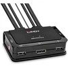 KVM Jungiklis - LINDY 2 Prievadų DisplayPort 1.2 ir USB Type C KVM Jungiklis, 3840x2160@60Hz, Juodas