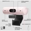 Internetinė kamera Logitech BRIO 500, Rožinės spalvos