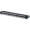 Efb Elektronik EFB EFB Komutacinė panelė STP 24xRJ45 Cat6A klasė vnt. 48,26 cm 19 zonų 1HE RAL9005 SCHWARZ 10 Gbit