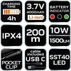 Latarka, Žibintuvėlis, Įkraunamas USB C žibintuvėlis 1500lm SST40 LED