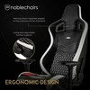 Žaidimų kėdė Noblechairs EPIC Real Leather Gaming Chair, Juoda-balta-raudona