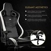 Žaidimų kėdė Noblechairs EPIC Real Leather Gaming Chair, Juoda-balta-raudona