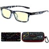 GUNNAR Optiks Cruz Kids Dideli kompiuterio akiniai vaikams nuo 8-12 metų - Gintaro spalvos objektyvas, tamsiai mėlynas