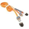 Platinet kabelis USB – microUSB/Lightning 1m, oranžinis (42873)