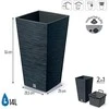 Gėlių vazonas Prosperplast Furu Square DFSH300-S433, 29,5 x 29,5 x 55 cm