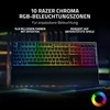 Klaviatūra „Razer Ornata V3“, mechamembraniniai jungikliai, 10 „Razer Chroma RGB“ apšvietimo zonų, 1000 Hz „Ultrapolling“, apšviesti klavišai, minkštas riešo atramos paviršius – vokiškas išdėstymas
