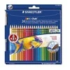Spalvoti pieštukai STAEDTLER NORIS, šešiabriauniai, akvareliniai, 24 vnt. + teptukas