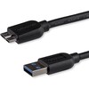 Kabelis USB StarTech USB-A - micro-B 0,5 m Juodas (USB3AUB50CMS)