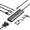 Adapteris Ugreen CM498 USB-C, 2 x USB-A + USB-C + HDMI + SD / TF + PD