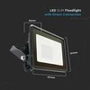 20W LED prožektorius V-TAC, juodu korpusu, 4000K