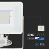 50W LED prožektorius V-TAC, 4000K (natūraliai balta), su judesio davikliu, baltu korpusu, SAMSUNG LED chip