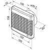 Vents Namai ventiliatorius fi 100 18W 34d Bevielio laiko jungiklis baltas (100MAT)