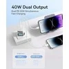 Sieninis įkroviklis Baseus GaN5 40W, 2x USB C (baltas)
