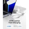 Sieninis įkroviklis Baseus GaN5 40W, 2x USB C (baltas)