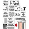 Įrankių vežimėlis Yato 6 stalčiai su įranga (YT-55307)
