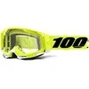 1 RACECRAFT 2 Geltonas akiniai (Clear Anti-Fog Lens, LT 88%-92% + 10 Skids) (NAUJIENA)