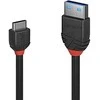 USB Kabelis - LINDY Juodas Line USB 3.2 Type A į C Laidas, M/M, 10Gbps, 15W, 0.15 m, Juodas