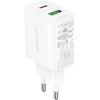 Įkroviklis buitinis Acefast A25 PD20W Type-C/USB-A baltas