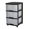 Komoda CURVER REGAL, 3 stalčių, juoda/skaidri, h61 x 39 x 37 cm